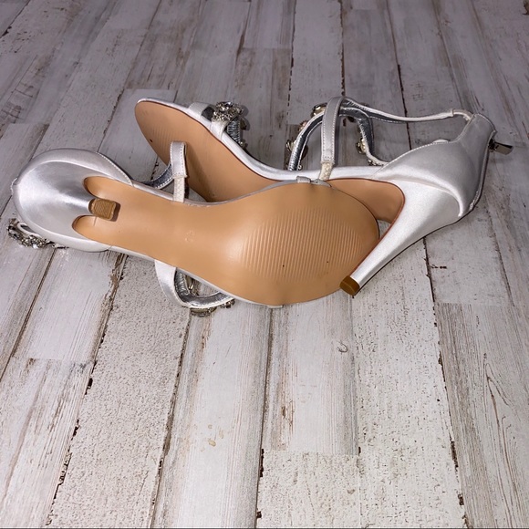 Women’s Satin Rhinestone Stiletto Heels - Picture 6 of 6